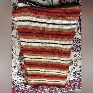 Vtg | Hand Crocheted Afghan Blanket